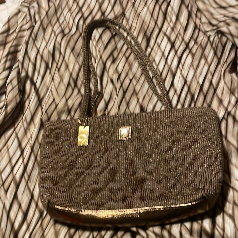 Lina ran and hold shoulder purse with woven material